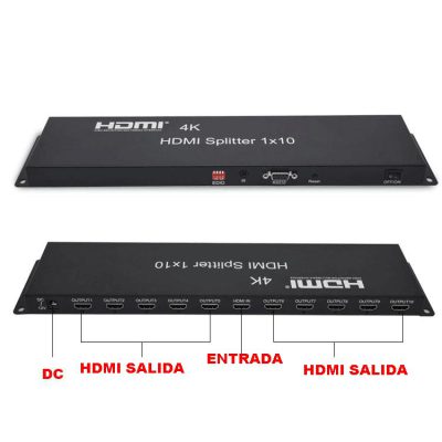 Splitter Hdmi 1 entrada – 10 salidas, 4K*2K