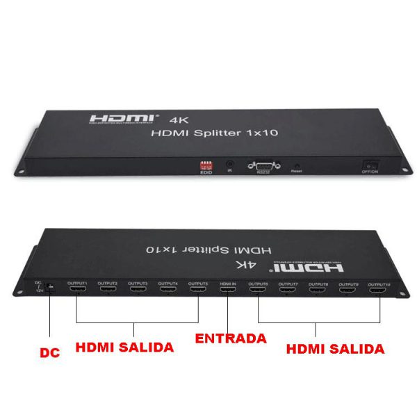 Splitter Hdmi 1 Entrada - 10 Salida, 4K*2K