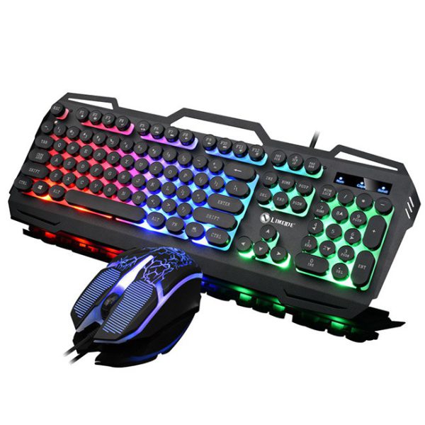 TECLADO CON MOUSE COMBO USB LUZ SENSACION MECANICA INGLES T22