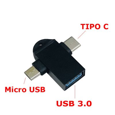 Adaptador OTG TYPE-C V8 USB3.0 B 2IN1