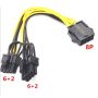 Adaptador Splitter PCI-E 8PIN A 2X(6+2PIN) 18AWG 20CM