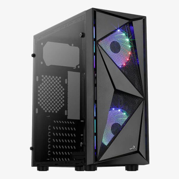 AEROCOOL GLIDER TEMPLADO VIDRIO, 2 VENTILADOR