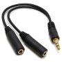 Adaptador 3.5mm jack audio macho a 2x3.5mm hembra 30cm