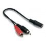 Adaptador 2Rca Macho A 3.5mm Hembra 25cm