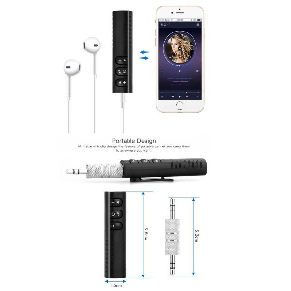 Adaptador receptor audio Bluetooth coche / Bt-450 / entrada Jack 3.5mm