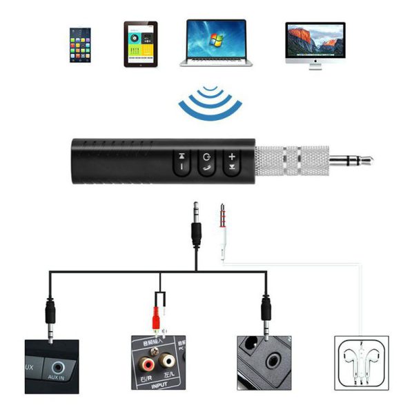 Adaptador receptor audio Bluetooth coche / Bt-450 / entrada Jack 3.5mm