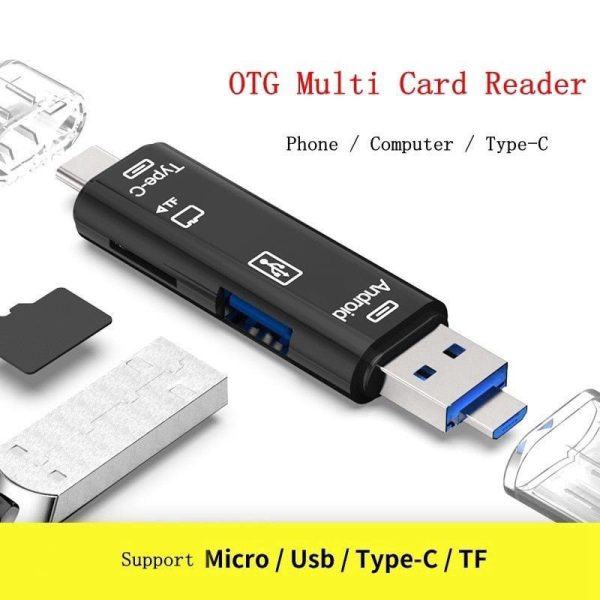 HUB USB MICRO USB V8 , TIPO C, MICRO 5 IN 1