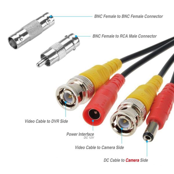 Cable bnc+dc para camara 4.00mm