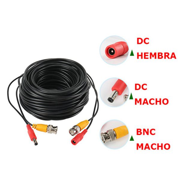 Cable bnc+dc para camara 4.00mm