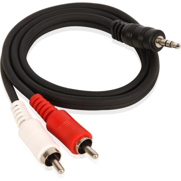 Cable audio 3.5mm a 2 rca dorado