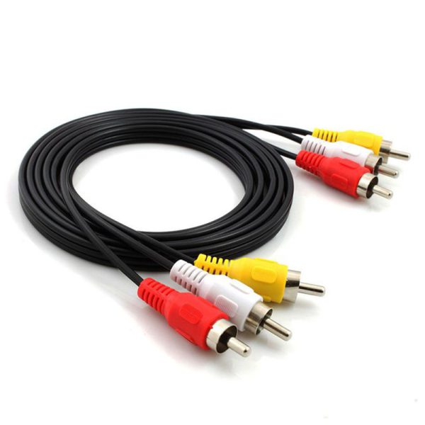 Cable audio y video 3rca a 3rca macho a macho