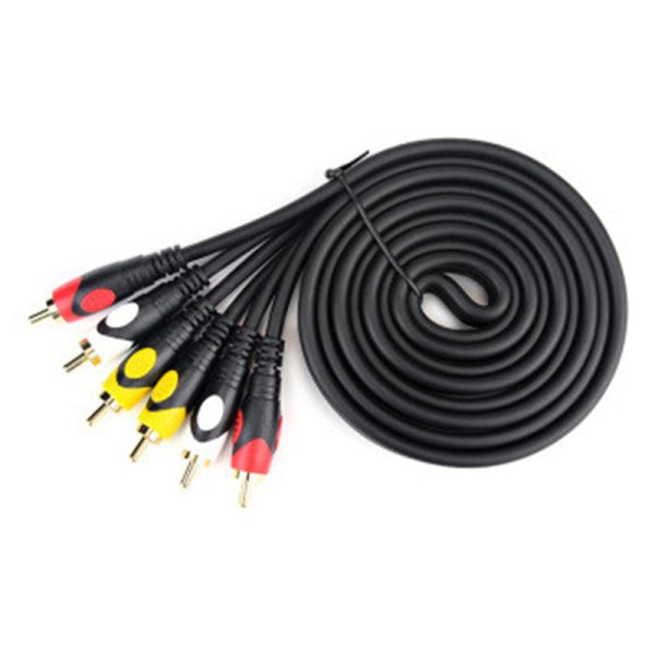 Cable video y audio 3rca macho mahco cobre puro