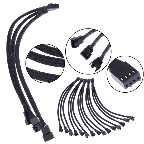 Cable de extension para ventilador de cpu 1 a 3 divisor 3/4pin