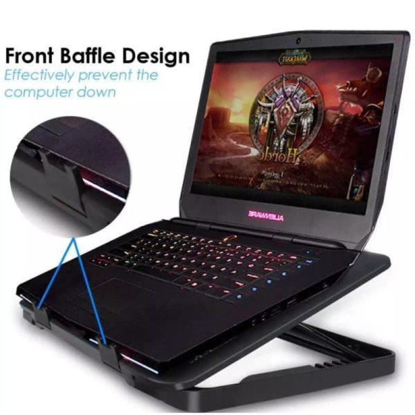 Cooler pad con ventilador ajustable nivel para laptop