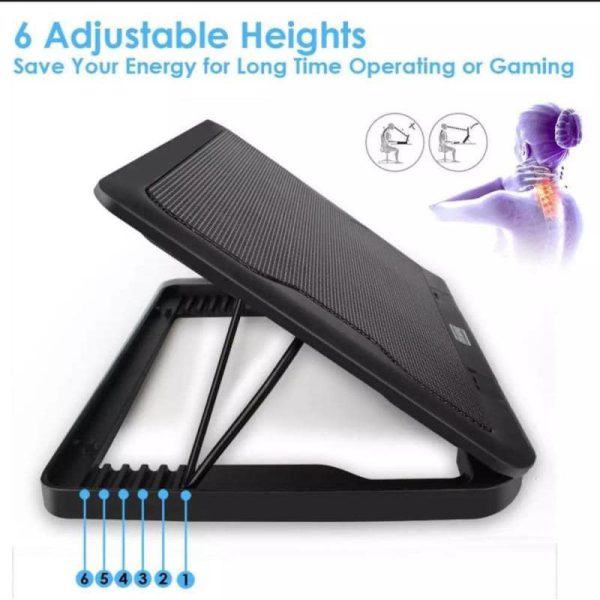 Cooler pad con ventilador ajustable nivel para laptop