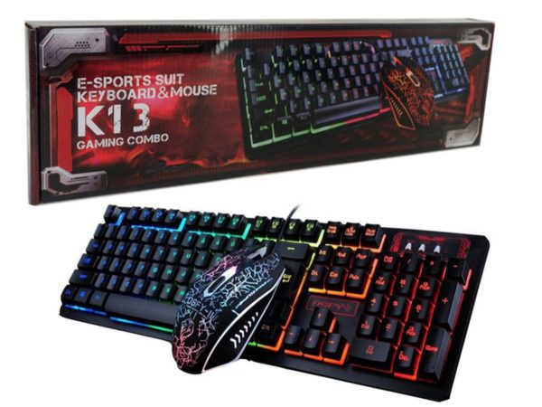 Combo Teclado Mouse Gaming Con Luce RGB Con Cable USB