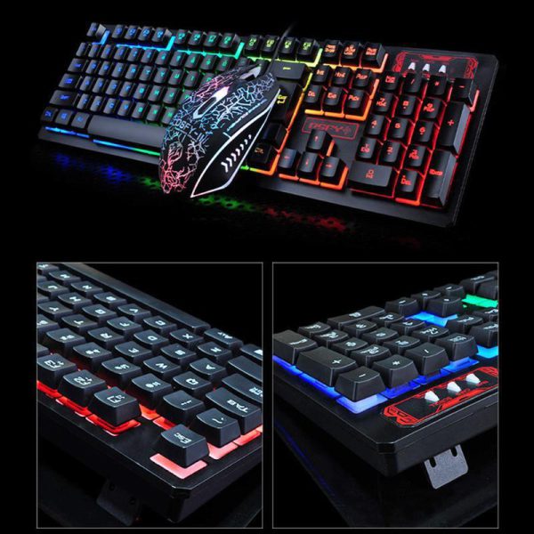 Combo Teclado Mouse Gaming Con Luce RGB Con Cable USB