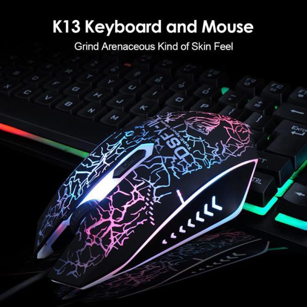 Combo Teclado Mouse Gaming Con Luce RGB Con Cable USB