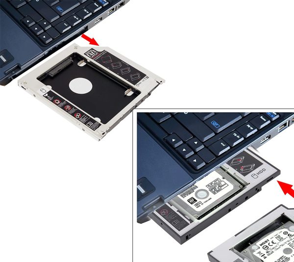 Segundo HDD Caddy 9.5mm SATA III 3,0 Para SSD De 2,5 " Notebook CD-ROM