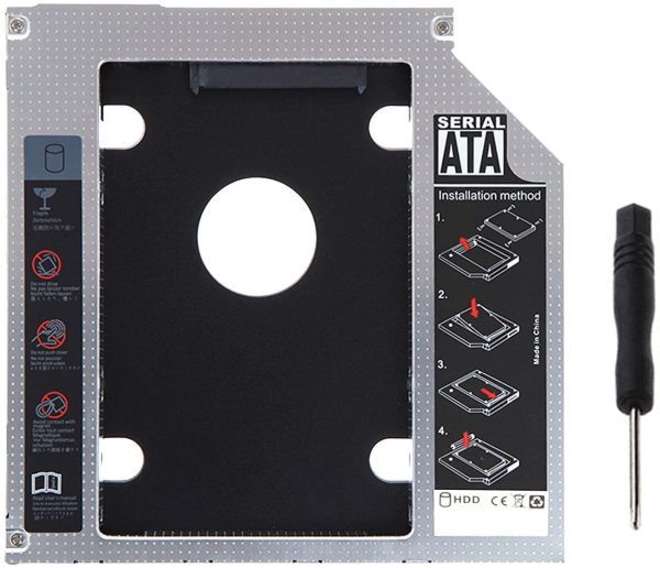 Segundo HDD Caddy 9.5mm SATA III 3,0 Para SSD De 2,5 " Notebook CD-ROM
