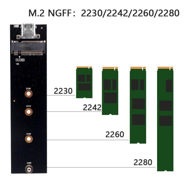Caja externa de disco duro M.2 NGFF B-KEY tipo-c a usb 3.1
