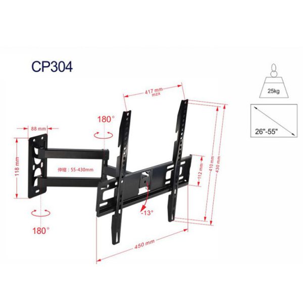 Soporte de tv giratorio para 26-55 pulgada