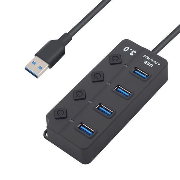 Hub Usb 3.0 4-Port Con Cargador Corriente 5v