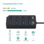 Hub Usb 3.0 4-Port Con Cargador Corriente 5v