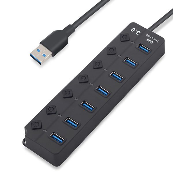 Hub Usb 3.0 7-Port Con Cargador Corriente 5v