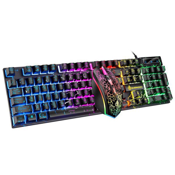 Teclado Mouse Combo Luminoso rayo Usb D500