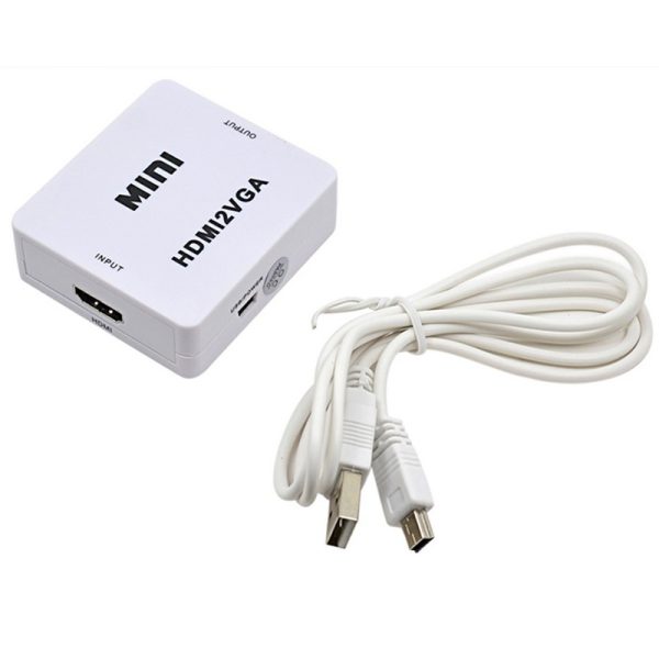 Convertidor hdmi a vga audio con corriente usb 1080p