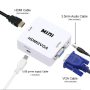 Convertidor hdmi a vga audio con corriente usb 1080p