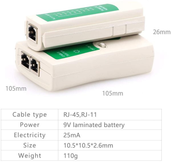 Probador de UTP RJ45 Red LAN ,RJ11
