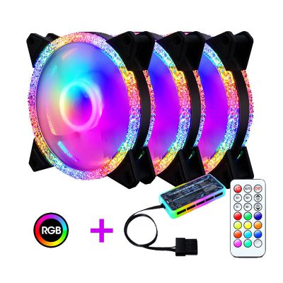 Ventilador de silencio luce led rgb con control remoto