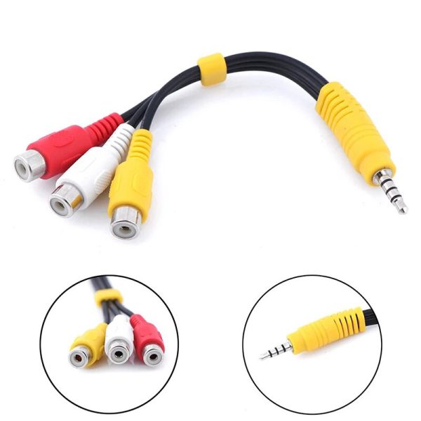 Adaptador audio 3.5mm macho a 3rca audio y video hemba