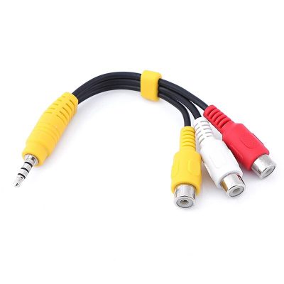 Adaptador audio 3.5mm macho a 3rca audio y video hemba