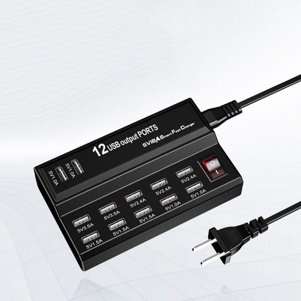 Hub usb 12 puertos de corriente recarga