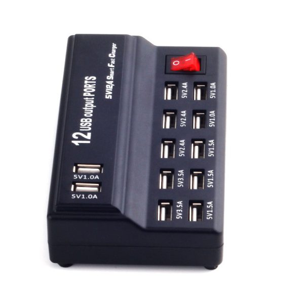 Hub usb 12 puertos de corriente recarga