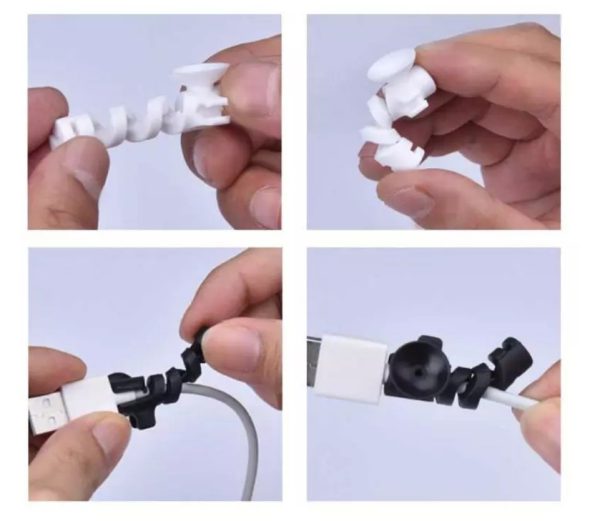 Organizador Cubierta protectora de Cable de datos en espiral con ventosa