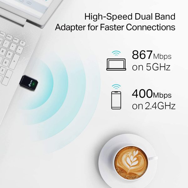 Usb adaptador inalámbrico de doble banda 2.4G/5G AC1300 T3U