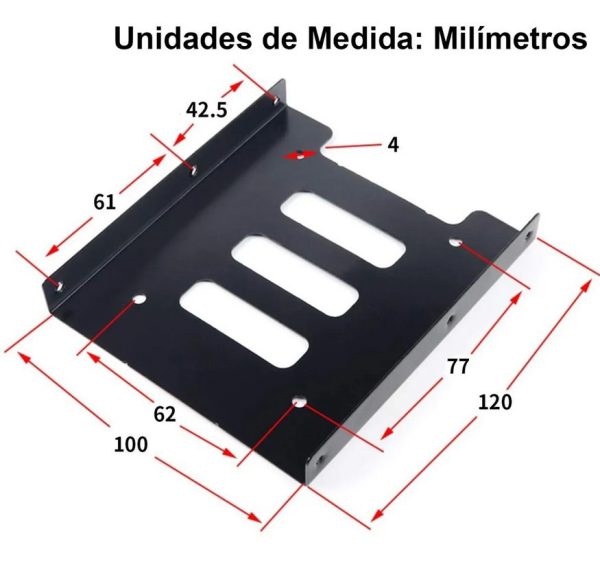 Soporte De Metal Adaptador Para Disco Duro De 2.5 A 3.5