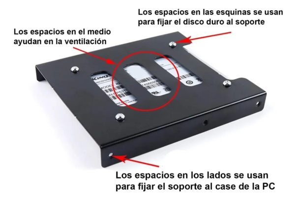 Soporte De Metal Adaptador Para Disco Duro De 2.5 A 3.5