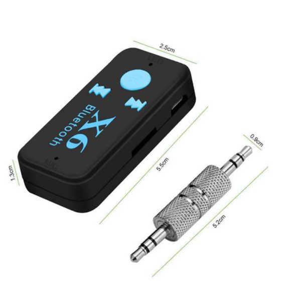 Adaptador receptor audio Bluetooth coche / X6 / entrada Jack 3.5mm