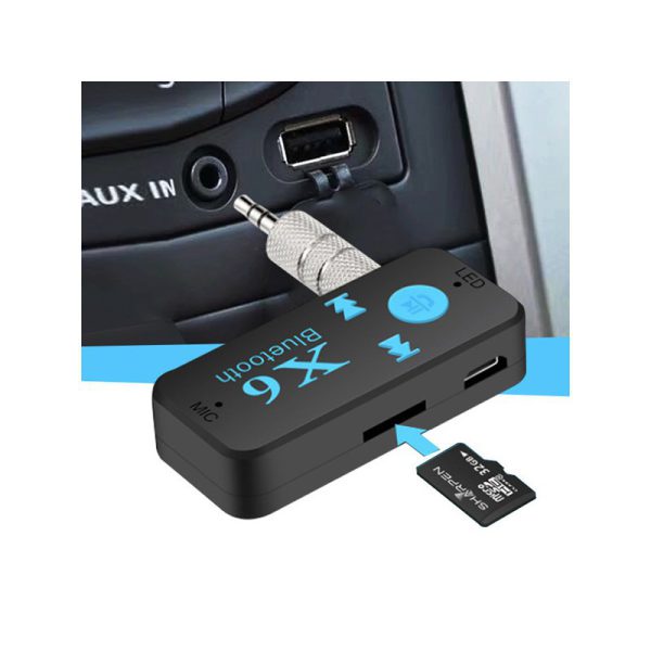Adaptador receptor audio Bluetooth coche / X6 / entrada Jack 3.5mm