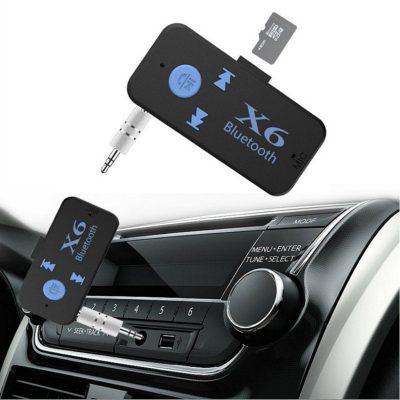 Adaptador receptor audio Bluetooth coche / X6 / entrada Jack 3.5mm