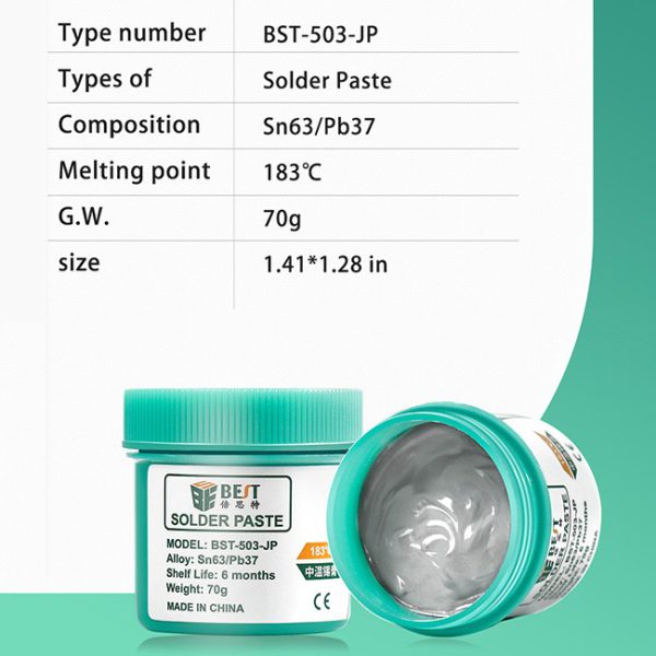 Pasta de soldadura con estaño 183°c 70g