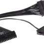 ATX 24 pines 1 a doble conector de 24 pines Placa base Fuente de alimentación Inicio Cable síncrono 18AWG 30CM