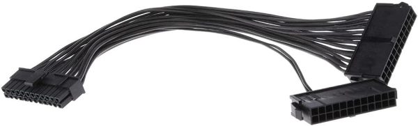 ATX 24 pines 1 a doble conector de 24 pines Placa base Fuente de alimentación Inicio Cable síncrono 18AWG 30CM