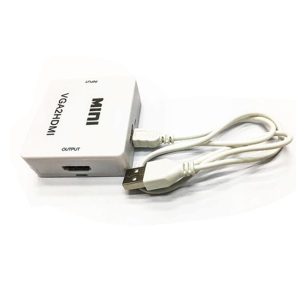 Adaptador de convertidor VGA a HDMI con cable usb corriente 1080P