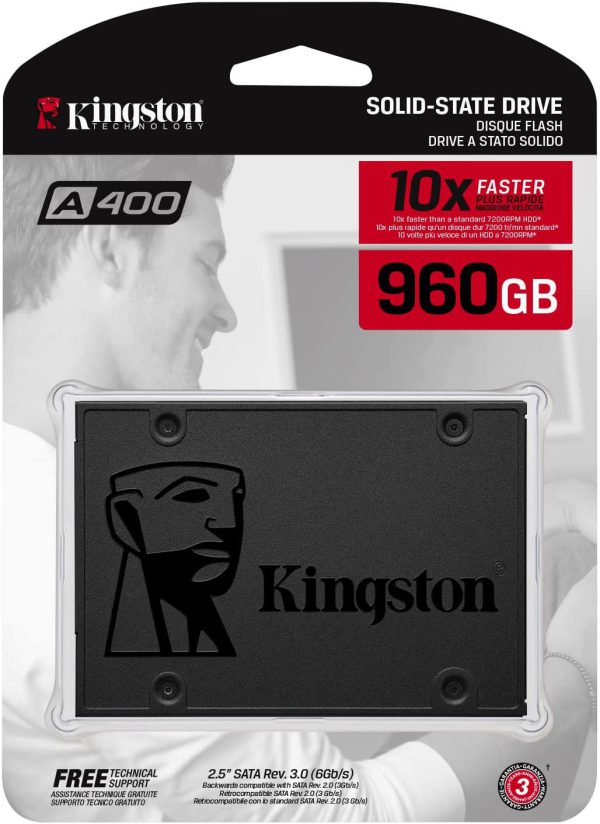 Disco Estado Solido (SSD) Kingston A400, 960GB, SATA III, 2.5'', 7m